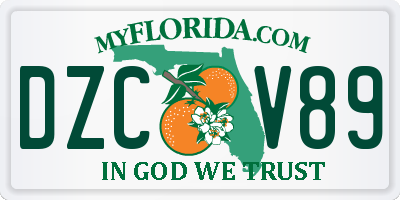 FL license plate DZCV89