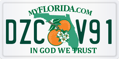 FL license plate DZCV91