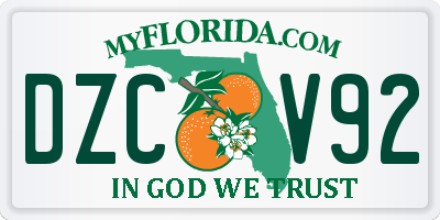 FL license plate DZCV92