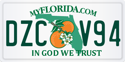 FL license plate DZCV94