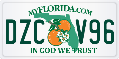 FL license plate DZCV96