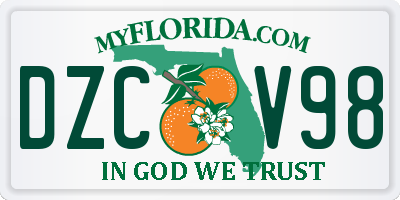 FL license plate DZCV98
