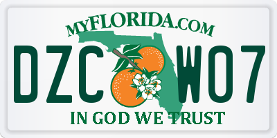 FL license plate DZCW07
