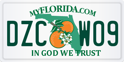 FL license plate DZCW09