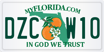 FL license plate DZCW10