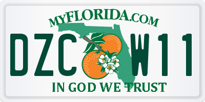 FL license plate DZCW11