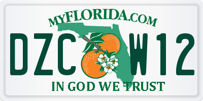 FL license plate DZCW12