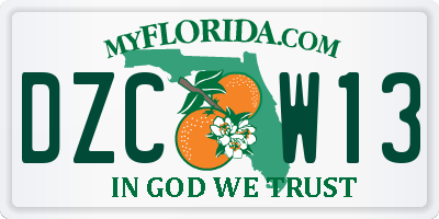 FL license plate DZCW13
