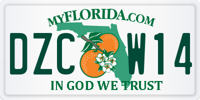 FL license plate DZCW14