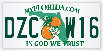 FL license plate DZCW16