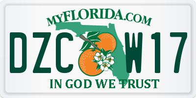 FL license plate DZCW17