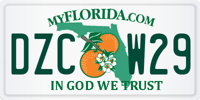 FL license plate DZCW29