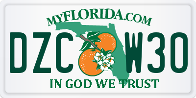 FL license plate DZCW30