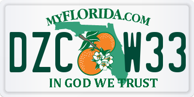 FL license plate DZCW33