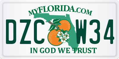FL license plate DZCW34