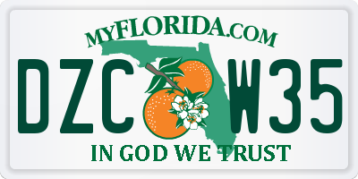 FL license plate DZCW35