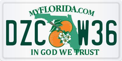 FL license plate DZCW36