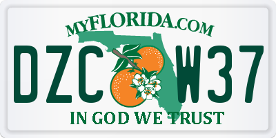 FL license plate DZCW37