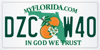 FL license plate DZCW40