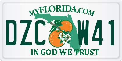 FL license plate DZCW41