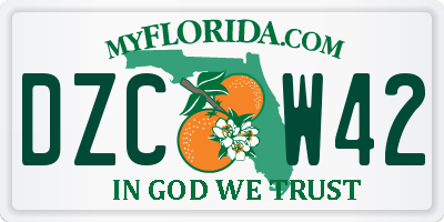 FL license plate DZCW42