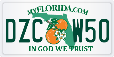 FL license plate DZCW50