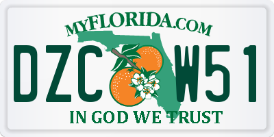 FL license plate DZCW51