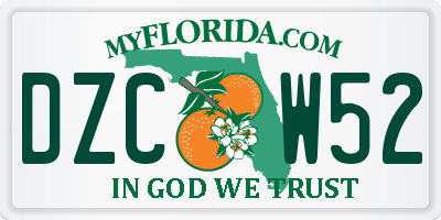 FL license plate DZCW52