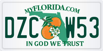 FL license plate DZCW53