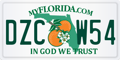FL license plate DZCW54
