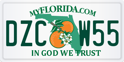 FL license plate DZCW55