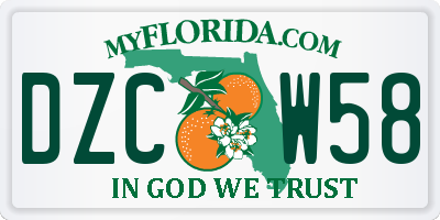 FL license plate DZCW58
