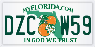 FL license plate DZCW59