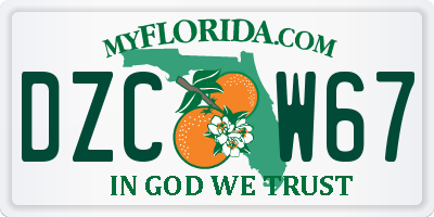 FL license plate DZCW67