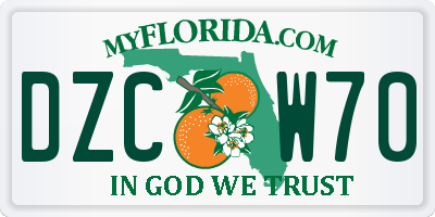 FL license plate DZCW70