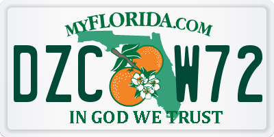 FL license plate DZCW72