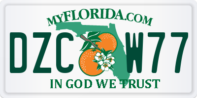 FL license plate DZCW77