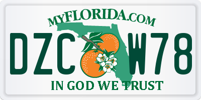 FL license plate DZCW78