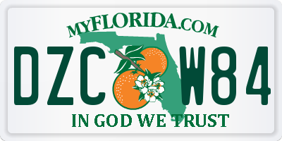 FL license plate DZCW84