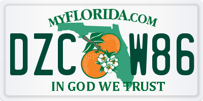 FL license plate DZCW86