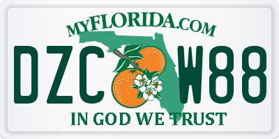 FL license plate DZCW88