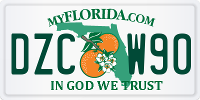 FL license plate DZCW90