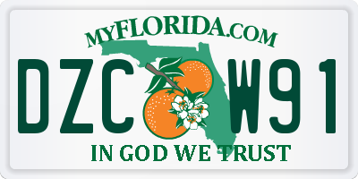 FL license plate DZCW91