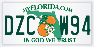 FL license plate DZCW94