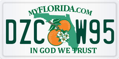 FL license plate DZCW95
