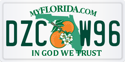 FL license plate DZCW96