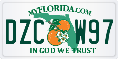 FL license plate DZCW97