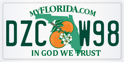 FL license plate DZCW98
