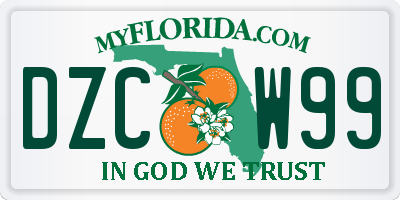 FL license plate DZCW99