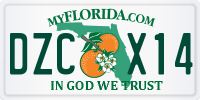 FL license plate DZCX14